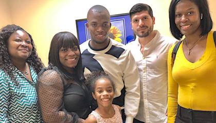 Enner Valencia en el reencuentro con su hija en el estado de Florida, Estados Unidos. 