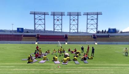 Aucas arrancó sus trabajos de pretemporada en el estadio Gonzalo Pozo Ripalda.