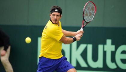 Emilio Gómez logró el primer punto para  Ecuador en la serie de Copa Davis frente a Japón.