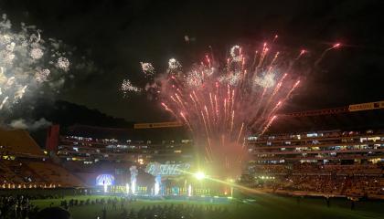 Imagen del show de presentación de los jugadores de Barcelona en la Noche Amarilla 2022, el 29 de enero.