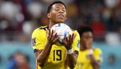 Gonzalo Plata, durante el partido de Ecuador ante Senegal en el Mundial de Qatar, el 29 de noviembre de 2022.