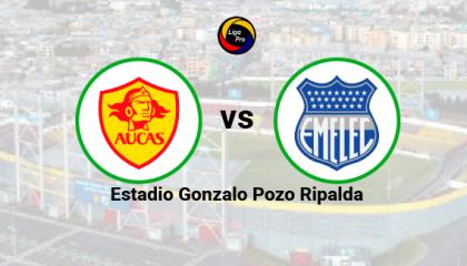 Aucas se enfrenta a Emelec en el estadio Gonzalo Pozo Ripalda el 9 de abril de 2023.