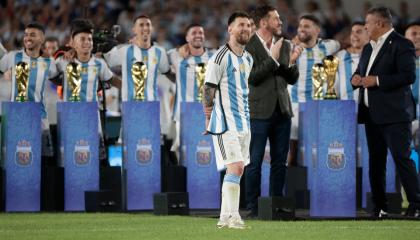 Lionel Messi, después del amistoso entre Argentina y Panamá en Buenos Aires, el 23 de marzo de 2023.