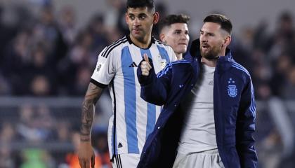 Lionel Messi celebra la victoria de Argentina sobre Ecuador, el 7 de septiembre de 2023. 