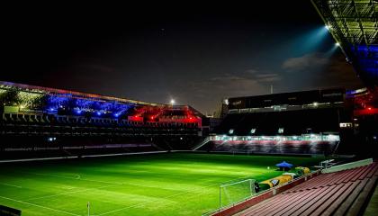 Vista panorámica del estadio Rodrigo Paz Delgado el lunes 11 de septiembre de 2023.