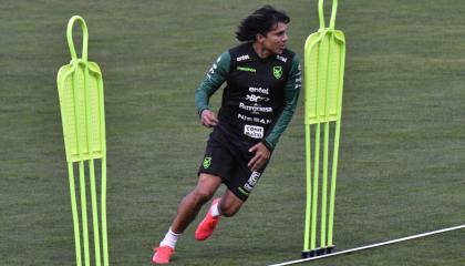 Marcelo Moreno Martins, durante un entrenamiento previo al duelo ante Ecuador este 12 de octubre de 2023.