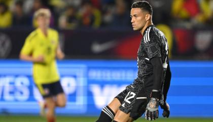 El arquero José Luis Chunga, durante un partido amistoso con Colombia, el 28 de enero de 2023.