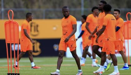 Enner Valencia y sus compañeros de Ecuador entrenan el lunes 16 de octubre en la Casa de la Selección previo al partido ante Colombia, por la Fecha 4 de las Eliminatorias.