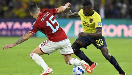 Moisés Caicedo, durante el duelo ante Colombia por Eliminatorias, el pasado 17 de octubre de 2023.