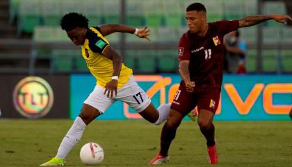 La selección de Ecuador se enfrentó a Venezuela en Caracas, el 10 de octubre de 2021.