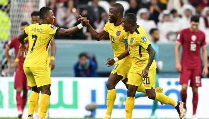 Enner Valencia celebra en el partido de Ecuador ante Qatar en el Mundial, el 20 de noviembre de 2022.