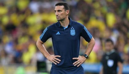 Lionel Scaloni, durante el partido de Argentina ante Brasil por Eliminatorias, el 21 de noviembre de 2023.