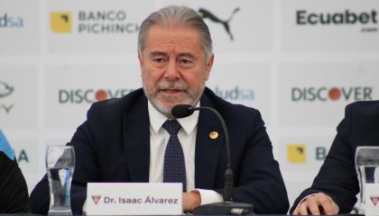 Isaac Álvarez presidente de Liga de Quito, 12 de enero de 2024.