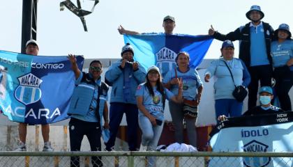 Hinchas de Macará, durante un partido el 20 de marzo de 2024.