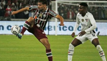 Óscar Zambrano durante la final de ida de la Recopa Sudamericana ante Fluminense, el 9 de abril de 2024, en el estadio Rodrigo Paz Delgado. 