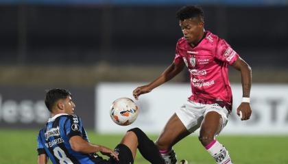 Alexander Bolaños, durante el partido entre Independiente del Valle y Liverpool por Libertadores, el 4 de abril de 2024.