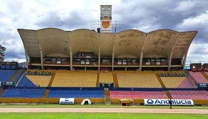 Imagen de la tribuna principal del estadio Olímpico Atahualpa, en enero de 2020.