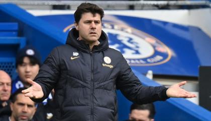 Mauricio Pochettino dirige un partido del Chelsea, ante el Leicester, por la FA Cup, el 17 de marzo de 2024. 