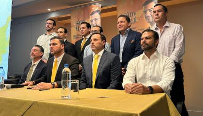 Presentación de la lista de Antonio Alvarez para las elecciones de Barcelona SC, 24 de abril de 2024.