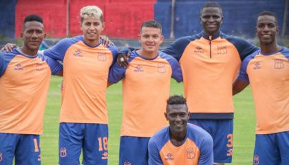 Jugadores de Deportivo Quito en un entrenamiento, 4 de mayo de 2024.