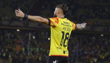 Francisco Fydriszewski, durante un partido de Barcelona SC en el estadio Banco Pichincha, el 25 de mayo de 2024.