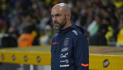 Félix Sánchez Bas, durante un partido por las Eliminatorias sudamericanas, en Quito, el 21 de noviembre de 2023.