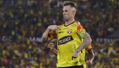 Damián Díaz, durante un partido de Barcelona SC en el estadio Banco Pichincha, el 22 de mayo de 2024.