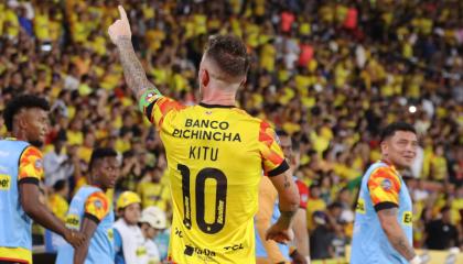 Damián Díaz, durante un partido de Barcelona SC en el estadio Banco Pichincha, el 22 de mayo de 2024.