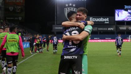 Jugadores de Independiente del Valle, durante un partido en Sangolquí, el 18 de mayo de 2024.