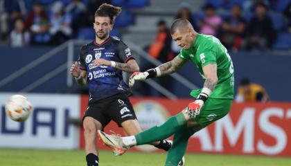 Lautaro Díaz, durante el partido de Independiente del Valle por Copa Libertadores, el 30 de mayo de 2024.