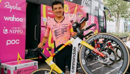 Richard Carapaz, previo a comenzar la Etapa 1 del Tour de Suiza, el 9 de junio de 2024.