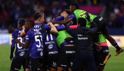 Jugadores de Independiente del Valle, durante un partido el 2 de junio de 2024.