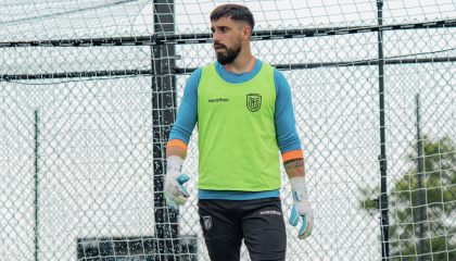 Hernán Galíndez, durante un entrenamiento con la Selección Ecuador, en Estados Unidos, el 7 de junio de 2024.