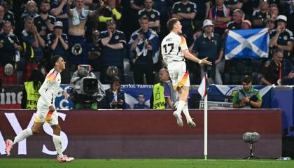 Florian Wirtz celebra su gol en la victoria de Alemania sobre Escocia, por la fase de grupos de la Eurocopa, este 14 de junio de 2024.