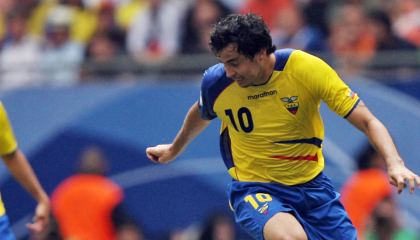 Jaime Iván Kaviedes, durante el partido ante Costa Rica en el Mundial de Alemania, el 15 de junio de 2006.