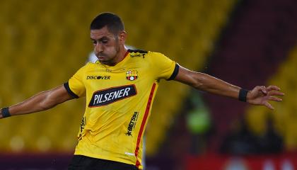 Bruno Piñatares, de Barcelona SC, durante el partido de ida de la fase de grupos de la Copa Sudamericana ante Wanderers, el 7 de abril de 2022.