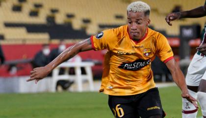 Byron Castillo, durante un partido con Barcelona SC, el 19 de agosto de 2021.