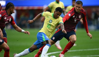 Rodrygo, durante el partido de Brasil ante Costa Rica por la Copa América, el 24 de junio de 2024.