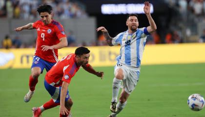 Lionel Messi, durante el partido de Argentina ante Chile por la Copa América, el 25 de junio de 2024.