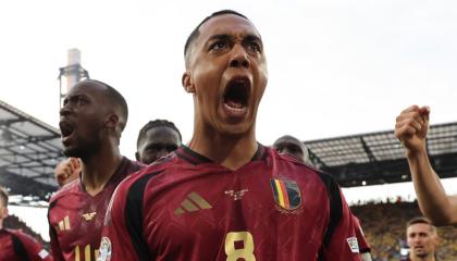 Youri Tielemans celebra un gol de Bélgica el pasado 22 de junio.