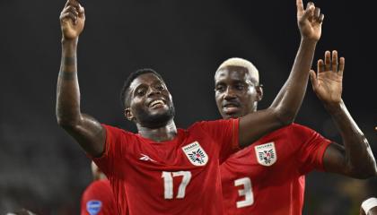 José Fajardo, de Panamá, celebra en la victoria ante Bolivia por la Copa América, el 1 de julio de 2024.