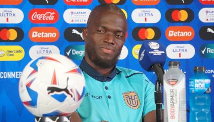 Enner Valencia, durante una rueda de prensa, previo al partido de Ecuador ante Argentina por la Copa América, el 3 de julio de 2024.