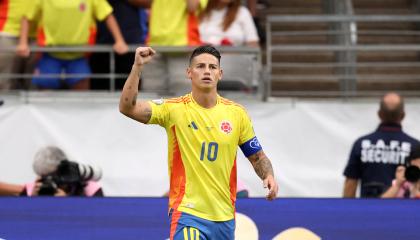 James Rodríguez celebra su gol ante Panamá este 6 de julio de 2024.