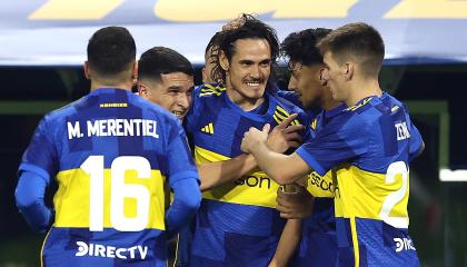 Boca Juniors festeja su victoria ante Vélez Sarsfield el 14 de junio del 2024.