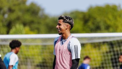 Diego Almeida durante un entrenamiento de Columbus Crew 2 el 26 de septiembre del 2023.