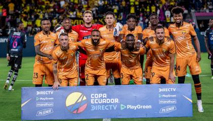 Los jugadores de Barcelona antes del encuentro ante Independiente Junior el 28 de julio de 2024.