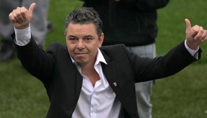 Marcelo Gallardo en medio de su vuelta al Monumental este 5 de agosto de 2024.