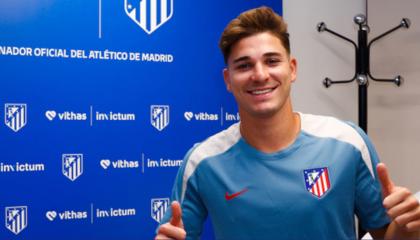 Julián Álvarez fue presentado por el Atlético de Madrid, el 12 de agosto de 2024.