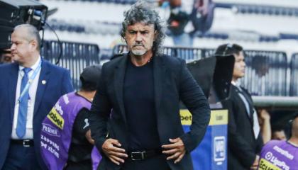 Leonel Álvarez, director técnico de Emelec, en el partido ante Deportivo Cuenca, 4 de agosto del 2024.