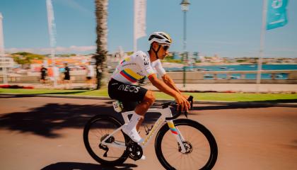 Jhonatan Narváez, durante la Etapa 2 de la Vuelta a España, el 18 de agosto de 2024.